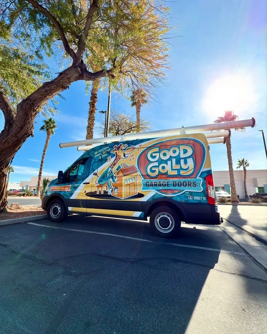 Las Vegas residential garage door branded service van