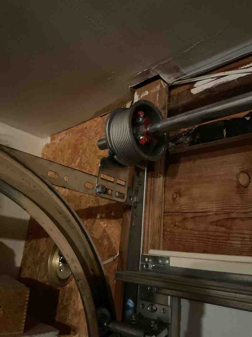 garage door torsion spring shaft and cable drums