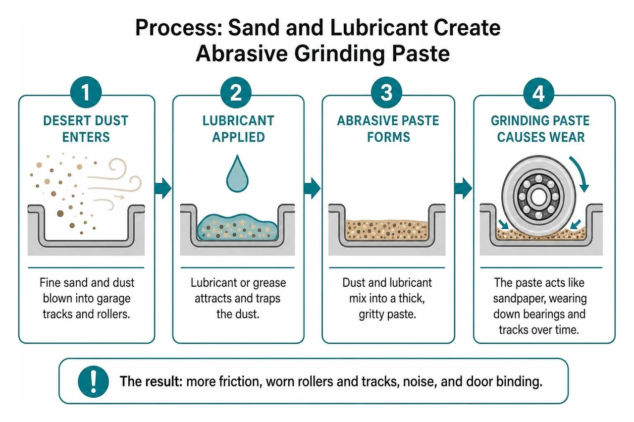 Process of sand and lubricant creating abrasive grinding paste Process of sand and lubricant creating abrasive grinding paste