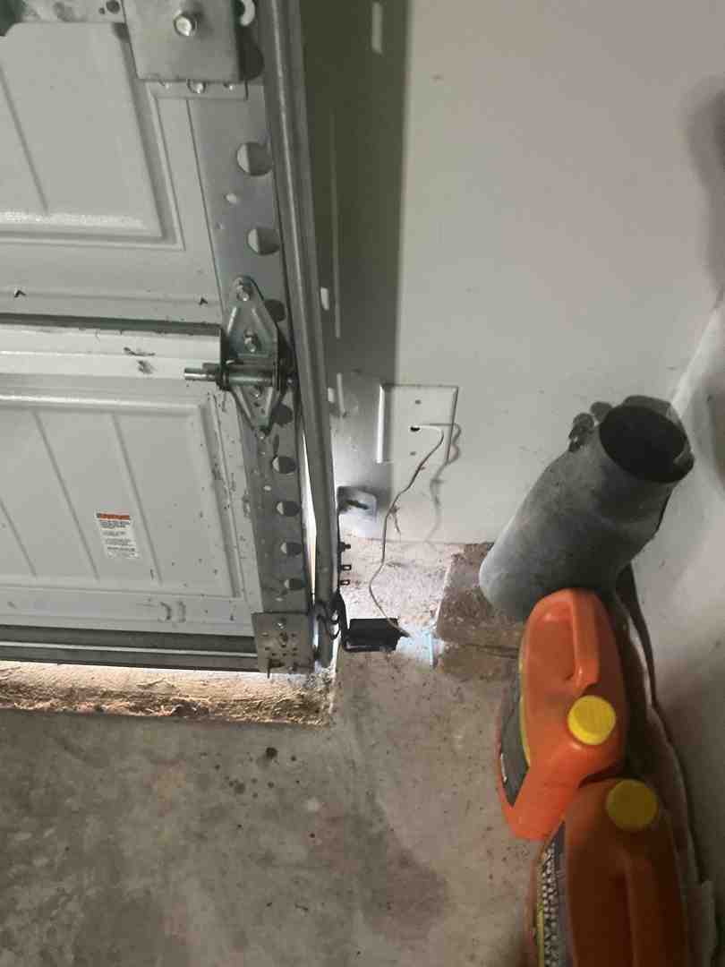 garage door photo eye safety sensors aligned properly near floor track garage door photo eye safety sensors aligned properly near floor track