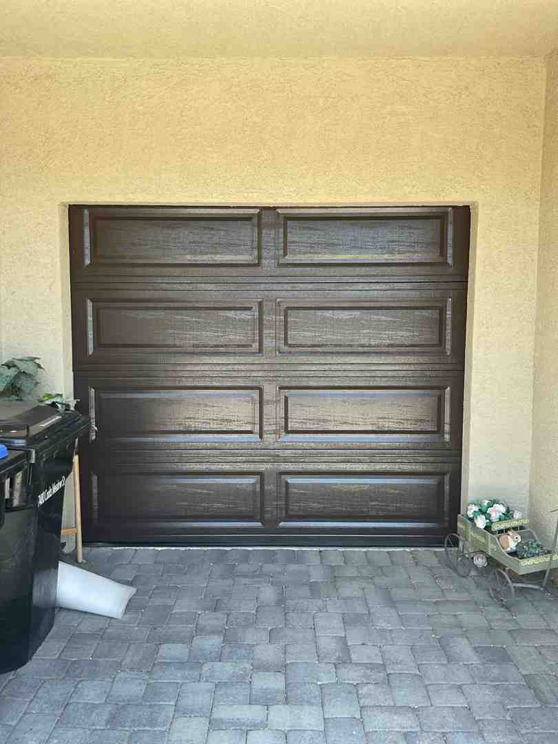 Various garage door material samples