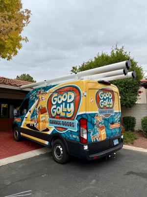 One of our trucks getting ready to perform Henderson garage door service