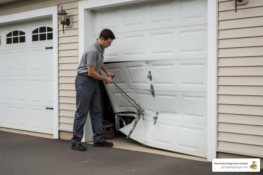 broken garage door repair in cedar park tx