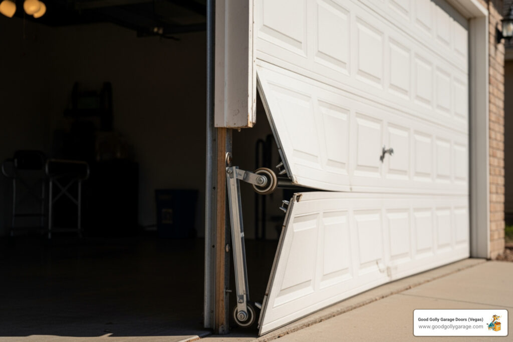 why is my garage door off track paradise nv